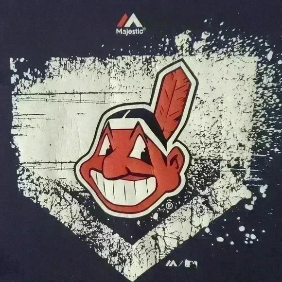 Majestic Cleveland Indians Baseball Original Logo T-Shirt Graphic Tee Sz XS/S - Picture 2 of 4